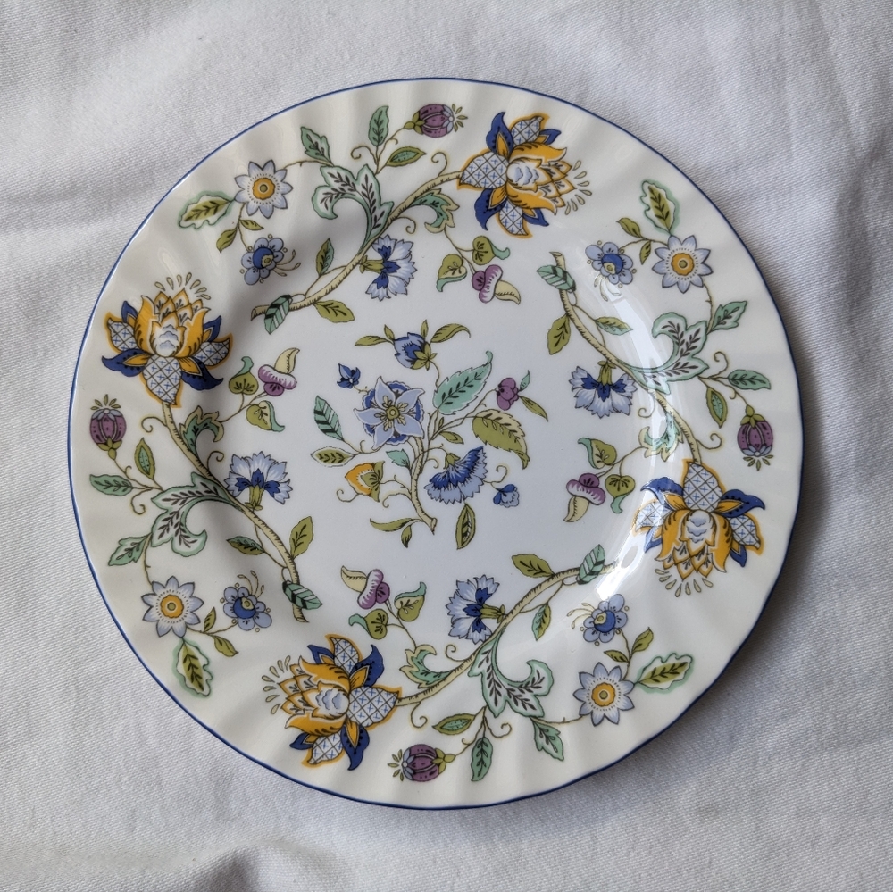 Minton Haddon Hall Blue Floral Bone China Dinner Salad Bread&Butter Plates Disc. - Picture 11 of 14